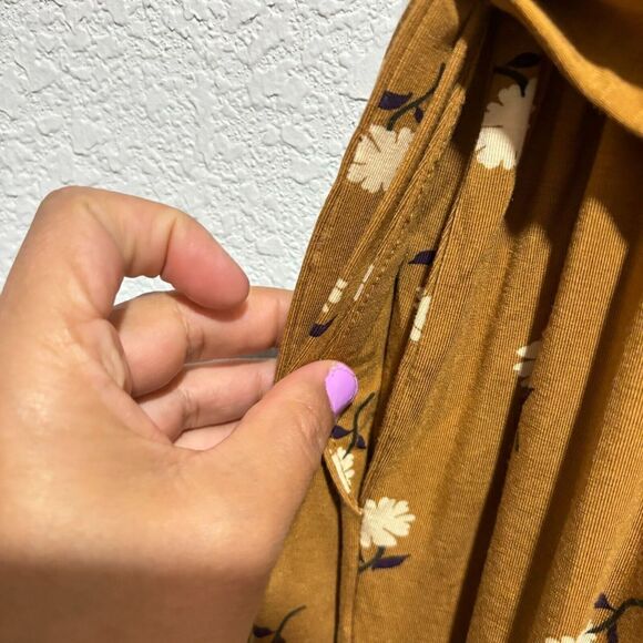 Matilda Jane Womens Wide Leg Tie Waist Jumpsuit Yellow Front Daisy Floral XSmall - Picture 6 of 10